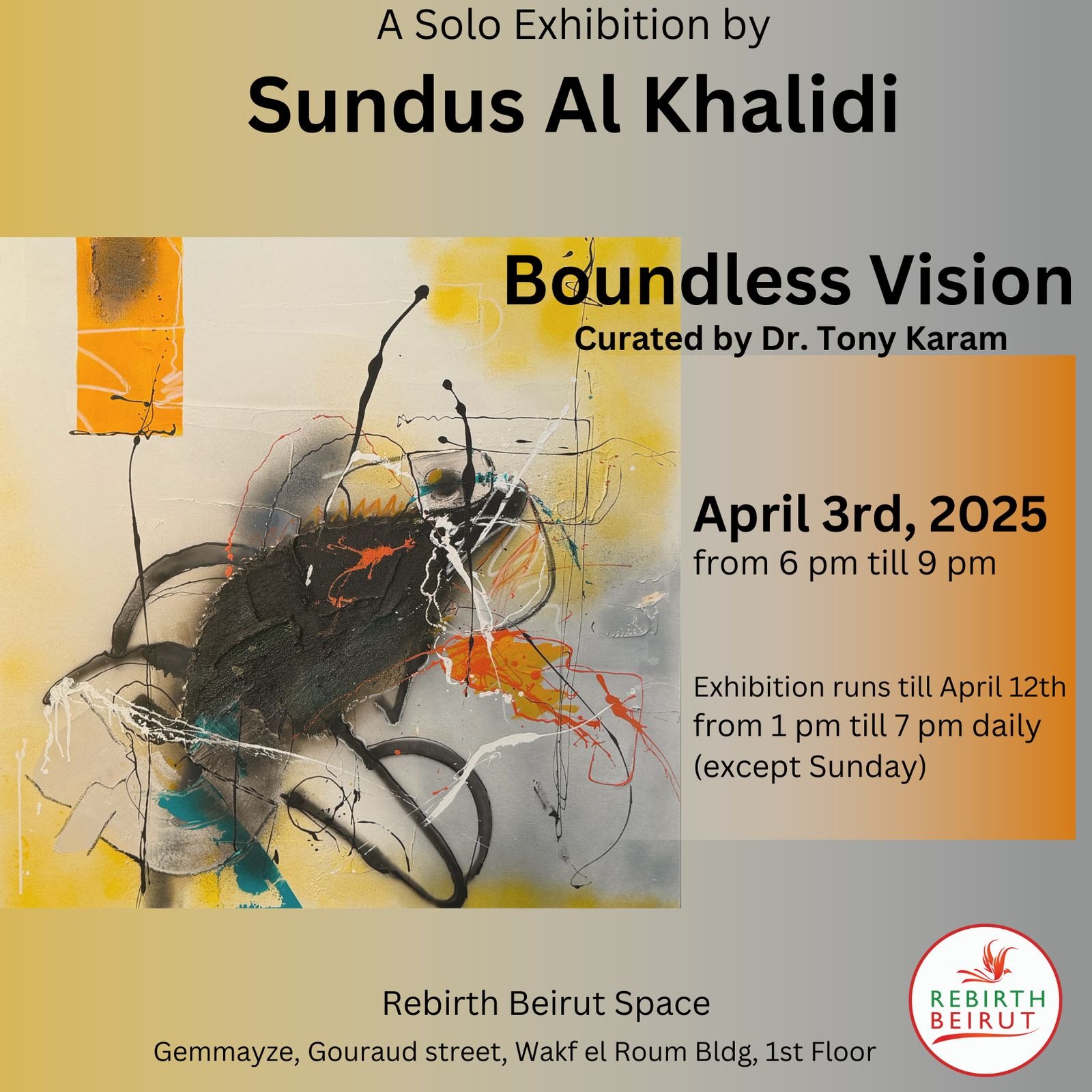 سندس الخالدي في معرض استثنائي بعنوان “Boundless Vision” في Rebirth Beirut سندس الخالدي في معرض استثنائي بعنوان “Boundless Vision” في Rebirth Beirut