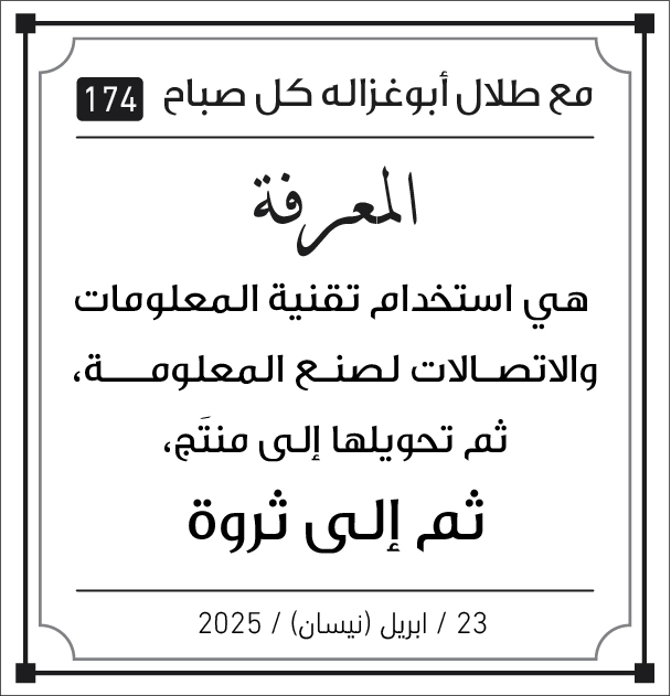 مقولات صباح مع طلال ابو غزالة